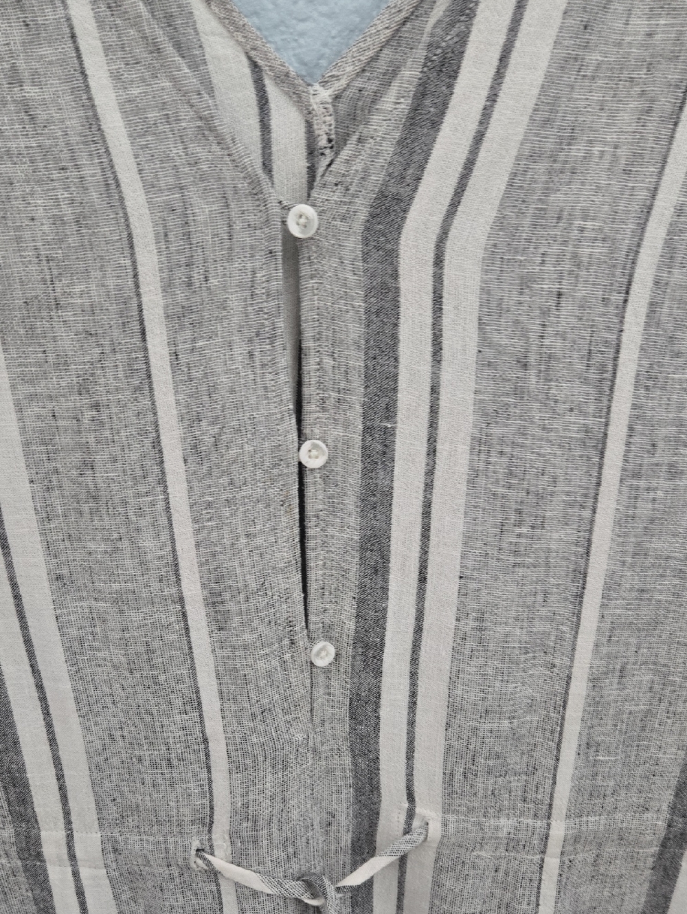 ANTHROPOLOGIE Cloth & Stone Linen Blend Jumpsuit Wide Leg Tie Waist Sz Large - Picture 8 of 12